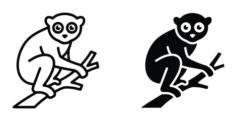 lemur vector silhouettes set on white background © Nehar