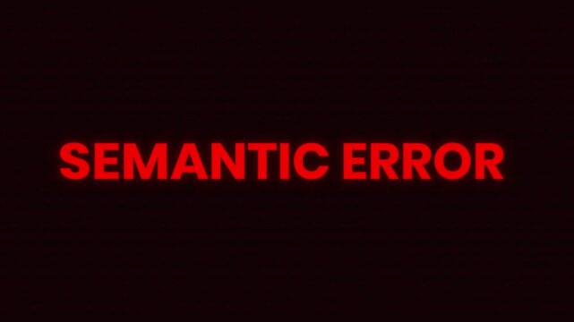 4K Semantic Error Digital Glitch Animation with Red Background Data Blocks and Fragmented Text
