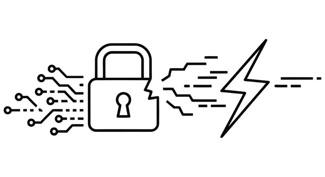 Digital padlock unlocking with a burst of data and electricity