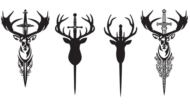 Deer head logo icon 