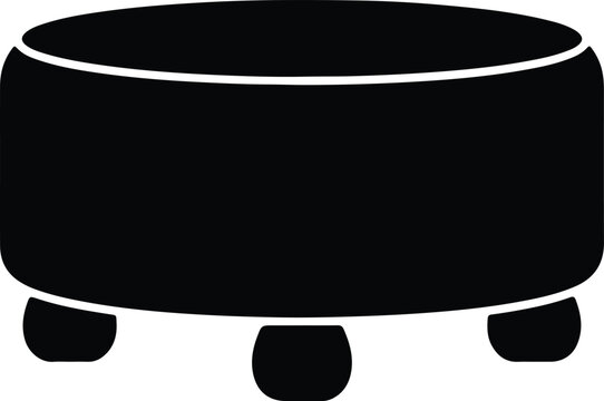 Silhouette vector modern round ottoman furniture footstool home decor design