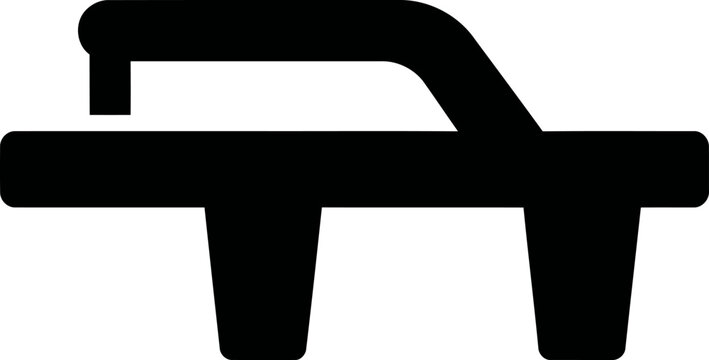 Solid Glyph Icon of a Traditional Japanese Geta Wooden Sandal Footwear Design