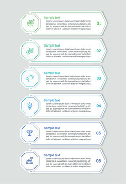 Business vector infographic design template with icons and 6 options or steps. Can be used for process diagram, presentations, workflow layout, flow chart, info graph