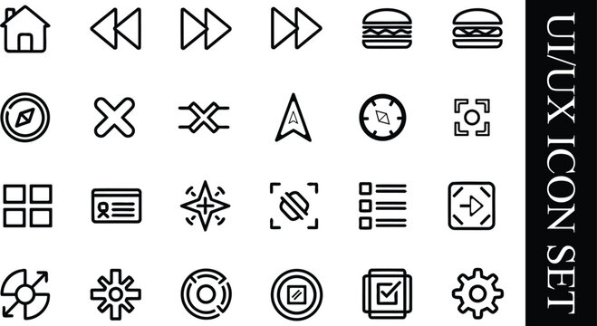 Modern ui ux icon set user interface experience design elements