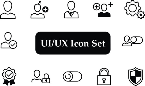 Comprehensive ui ux icon set user interface user experience design elements