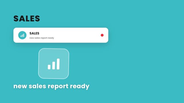Sales Report Notification Animation Business Analytics Motion Graphic Background
