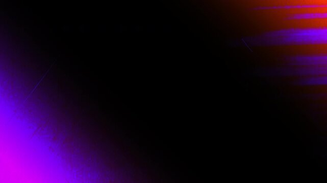 Neon purple and orange light leak overlay. Transparent Apple ProRes 4444 film burn transition for cinematic VFX, professional editing, and modern motion graphics.