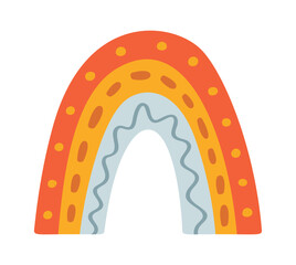 Obraz premium Rainbow Arch With Doodle Patterns Cartoon
