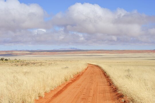 Farm road to the Namtib Lodge in the Tiras mountains, Namibia, Africa