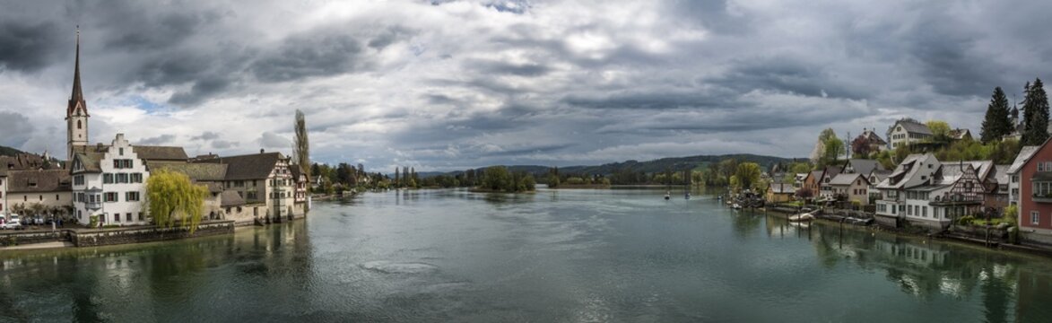 Historic centre, with St. George's Abbey, Stein am Rhein, Canton of Schaffhausen, Switzerland