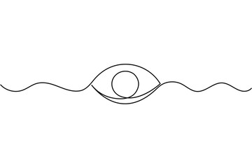 Obraz premium Eye one line drawing minimalist abstract outline vector illustration isolated 