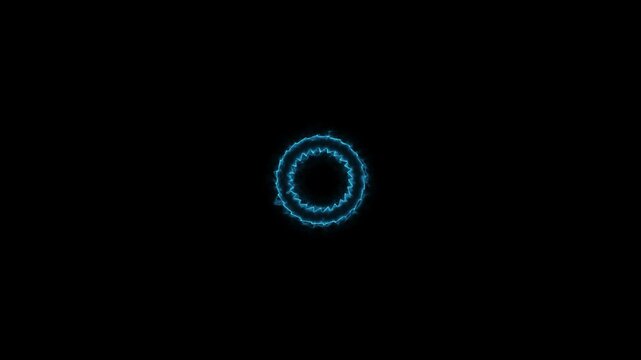 Neon light animated glowing circle loading icon on black.Neon ellipse circle border loop icon