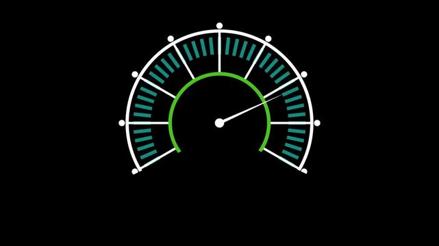 Glucose Level Text or Word Low and Medium to High Meter Concept Animation. 4k video