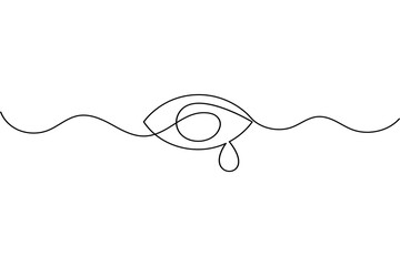 Obraz premium Eye one line drawing minimalist abstract outline vector illustration isolated 