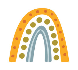 Obraz premium Rainbow Arch With Dots Boho Cartoon