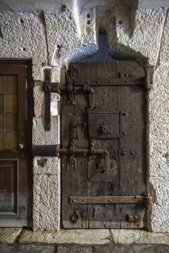 Door with many locks, prison, Doge's Palace, Venice, Veneto, Italy
