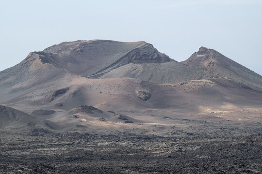 Volcanic landscape, Timanfaya National Park, Lanzarote, Canary Islands, Spain