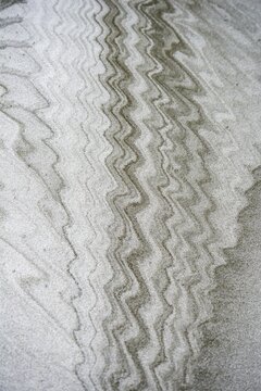 Wave pattern in the sand, sandy beach, Sandfly Bay, Otago, South Island, New Zealand