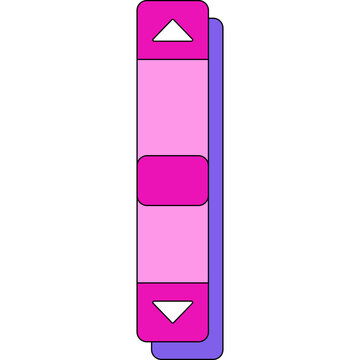 Retro Pink Vertical Scroll Bar UI Element