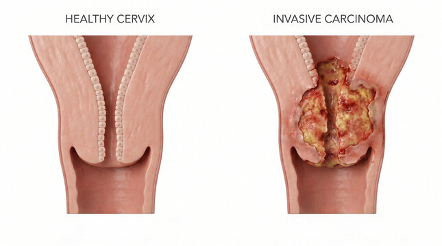 Invasive Cervical Carcinoma Cancer Uterus Pathology Comparison