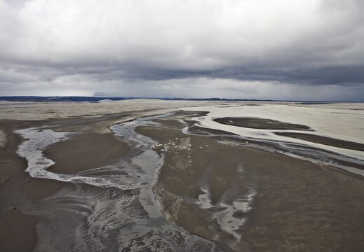 Skei&eth;ararsandur glacial outwash plain, southern coast of Iceland, Atlantic Ocean