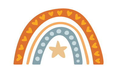 Obraz premium Rainbow With Hearts And Star Cartoon