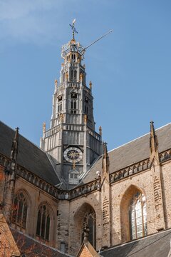 Gothic Cathedral Sint-Bavokerk, Grote Markt, Haarlem, Province North Holland, Noord-Holland, Netherlands