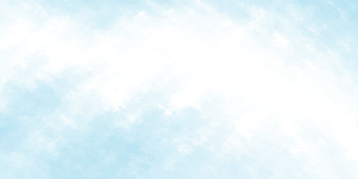 Two dark silhouettes of birds flying in formation against a bright white and light blue watercolor sky background with soft cloud textures and ethereal atmosphere