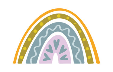Obraz premium Rainbow Boho Arch With Dots Cartoon