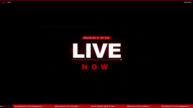 Live Now Broadcast Breaking News Intro Motion Graphic Background