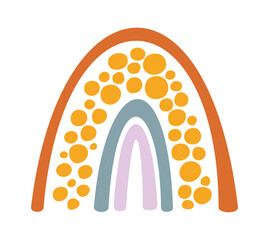 Naklejka premium Rainbow Arch With Dots Boho Cartoon