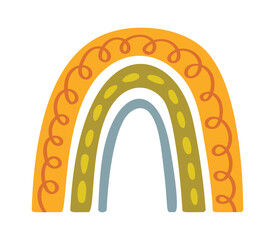 Naklejka premium Rainbow Arch Doodle Boho Cartoon