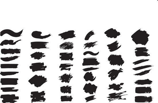Grunge Brush Strokes Pack, Rough Paint Texture Elements