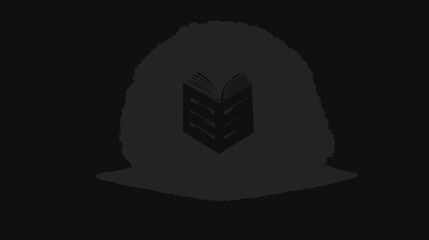 Naklejka premium Abstract silhouette of a head with an open book icon, symbolizing knowledge, learning, education, and wisdom.