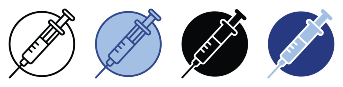 Syringe medical health injection icon for healthcare applications and prevention graphics