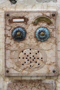 Doorbell sign on a house wall, Venice, Veneto, Italy