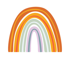 Naklejka premium Rainbow Arch Boho Curved Stripes Cartoon