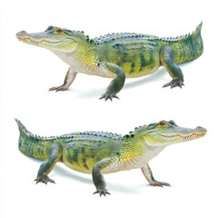 Fototapeta premium Detailed Illustration of an Ancient Crocodilian Reptile with Vibrant Colors and Realistic Features