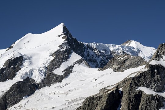 Great Fiescherhorn, glaciated, Bernese Oberland, Switzerland