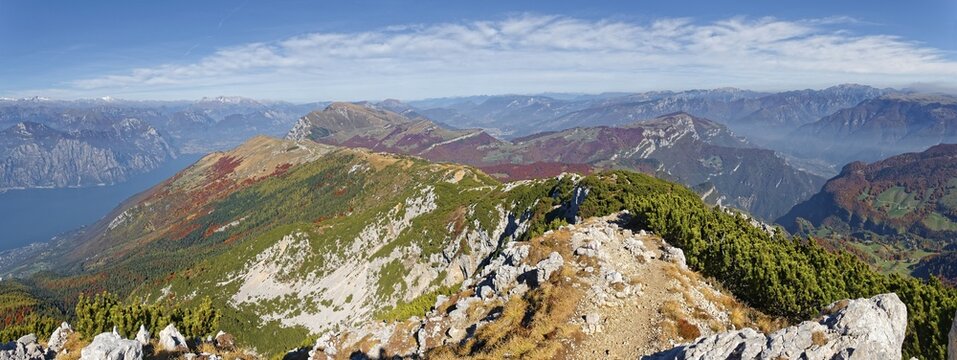 Northern Monte Baldo ridge and Lake Garda, Monte Baldo, Malcesine, Verona Italy, Trentino-Alto Adige, Italy