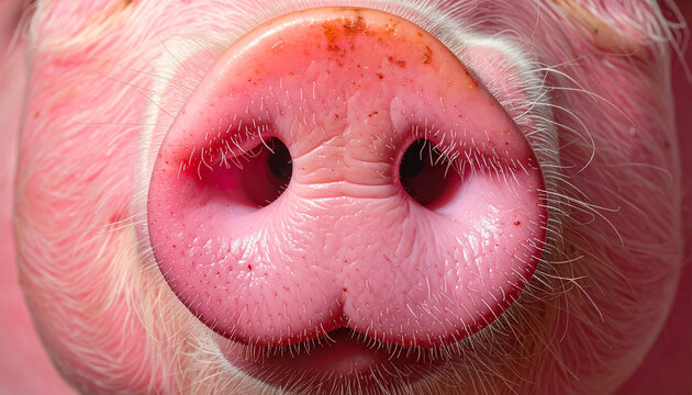 Close up pig snout detail