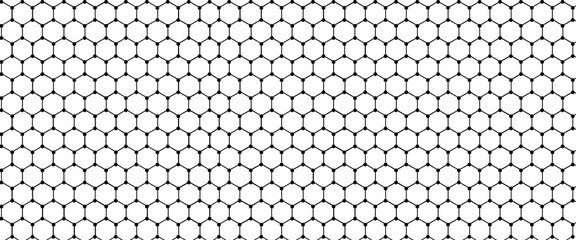 Fishing or soccer net. Repeated hexagon pattern. Black wired mesh texture isolated on white background. © Sukriaydi Achmad