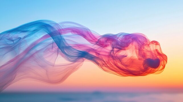 Artistic vapor patterns floating in the air