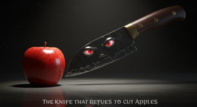 Knife Refuses to Cut Apple.