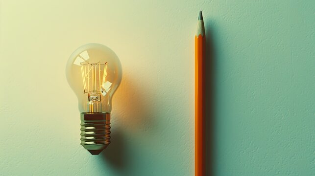 Illuminating Ideas: Light Bulb and Pencil