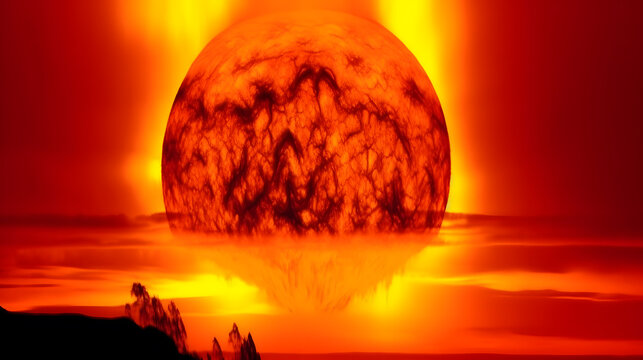 Dramatic atomic detonation with massive fireball