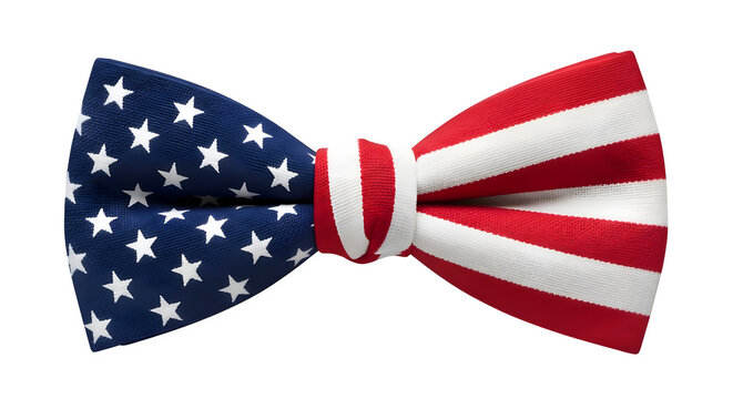 Patriotic 4th of july bow tie american flag design isolated on transparent background