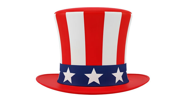 Festive 4th of july uncle sam hat isolated on transparent background for independence day celebrations