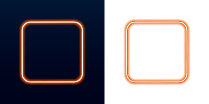 Neon square PNG frame with smooth luminous gradient border. Clean tech box for UI layouts and banners. Ideal for digital design systems.