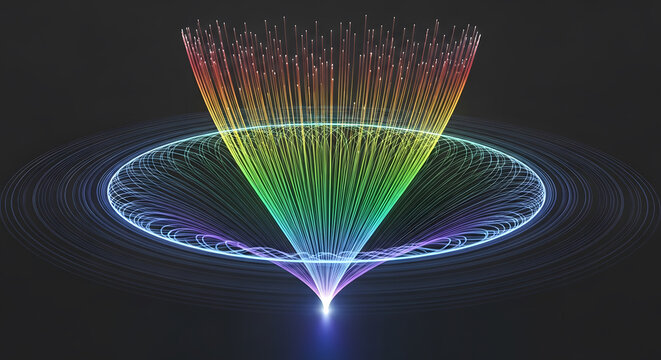 vibrant water fountain with colorful led lights at night abstract display